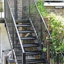 Metal staircase, back Garden Stairs